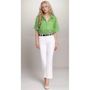 JOHNNY WAS Women’s 29 Marseille Baby Boot Jeans‎ JW1011CN8 White Casual Date